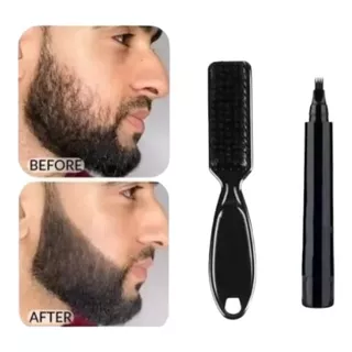 Set Lapiz Marcador Para Rellenar Barba, Lápiz Y Cepillo 