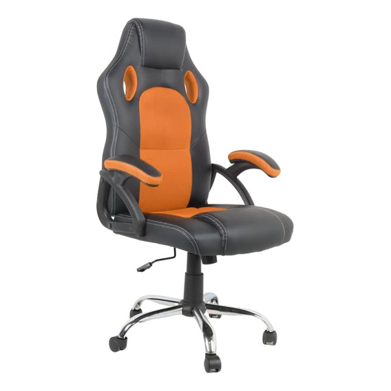 Silla de escritorio Ph Import Hawk gamer ergonómica  negra y naranja