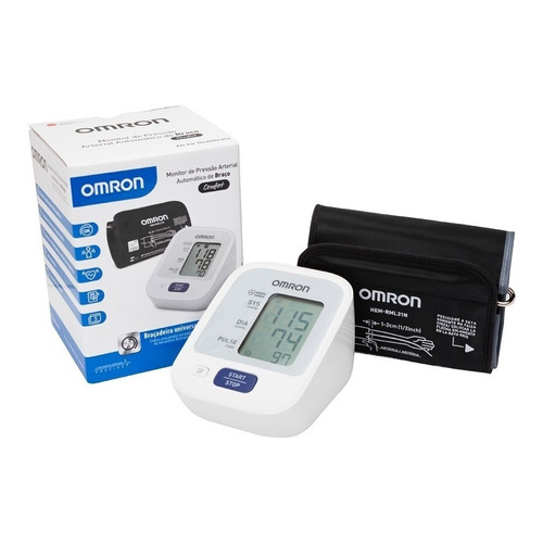 Monitor de presión arterial digital de brazo automático Omron HEM-7122 blanco
