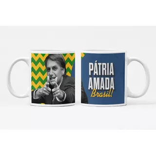 Caneca Do Bolsonaro - Pátria Amada Brasil - Azul
