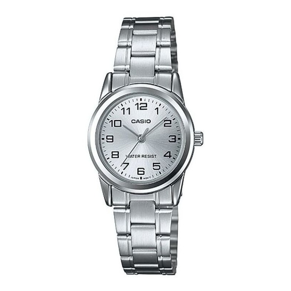 Reloj Casio Ltpv001 7bmujer Acero Inoxidable Correa Plateado Bisel Plateado Fondo Plateado LTP-V001D-7B