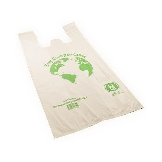 Compostable Y Biodegradable Bolsa Camiseta Aprobada - 60x75