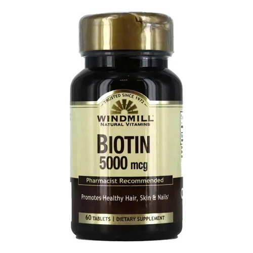 Biotina 5000mcg Windmill Biotin 60 Tabletas Biotina Sabor Sin Sabor