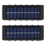 Pack De 2 Foco Aplique De Muro Solar Potente 12 Led Cálida