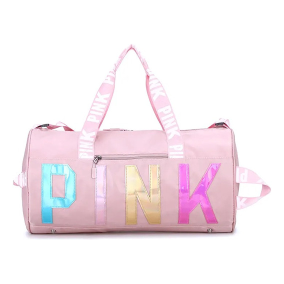 Bolso Deportivo Mujer Pink Para Viajes, Gym Estilo Barbie