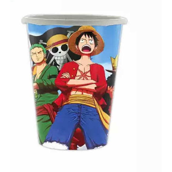 Pack 10 Vasos Cumpleaños One Piece Luffy
