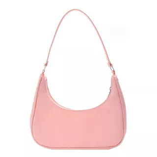 Bolsa De Hombro De Color Sólido Para Mujeres Pequeña Y Lige Rosa