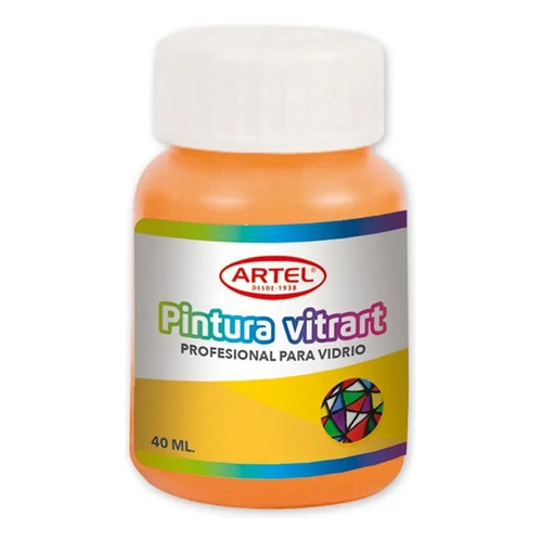 Frasco 40ml Vitrart Profesional Artel Color Naranja 77