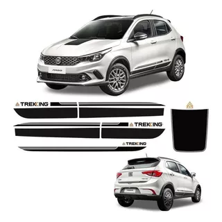 Kit 8 Adesivos Faixa Lateral Fiat Argo Trekking 2019/2020