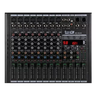 Consola 8 Canales Pro Dj Ad-8ux Con Efectos Usb Bluetooth