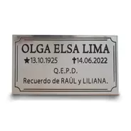 Placa Chapa Funeraria, Cementerio, Nicho, Lapida, 15x8cm