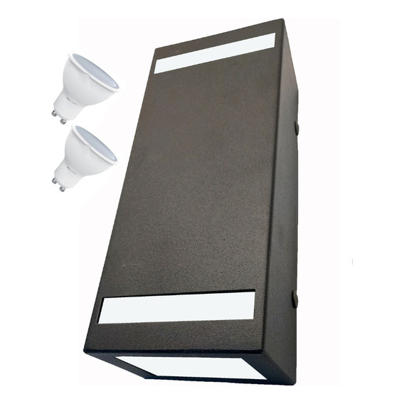 Aplique Pared Exterior Bidireccional Pack X4 + Lamparas Led