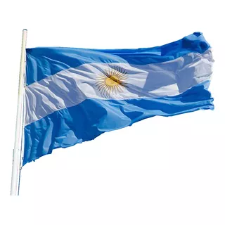 Bandera Argentina 2.50 X 1.45 M Con Refuerzo Y Sogas