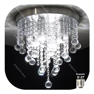 Lustre Pendente Plafon De Cristal Acrílico A35 - 30 Cm Diâ. Cor Prateado 110v/220v (bivolt)