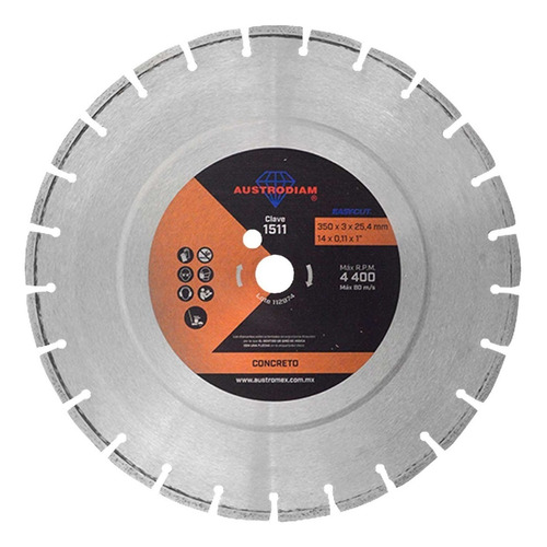 Disco De Diamante 14 Plg Para Concreto Austromex 1511