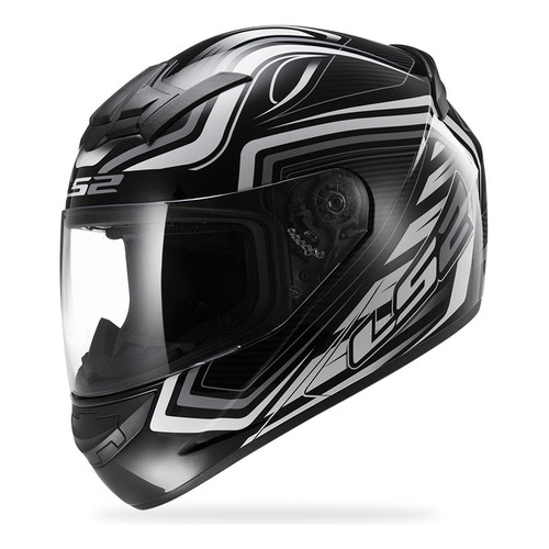 Casco para moto integral LS2 Rookie FF352  black y white ranger talle S 