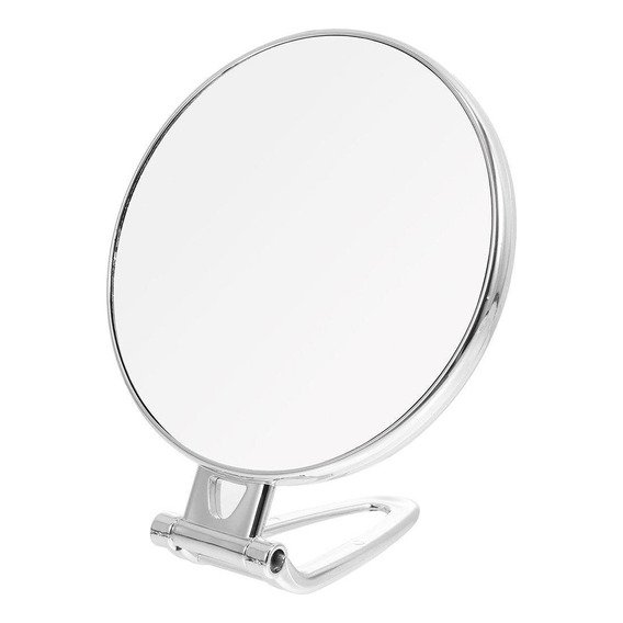 Espejo De Mano Para Maquillaje 14,5 Cm Diametro Doble Cara Marco Transparente