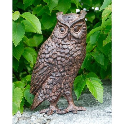 Achla Disenos Screech Owl Jardin Estatua, Bronce