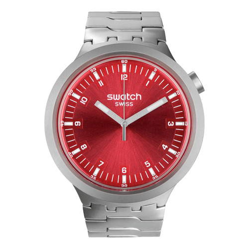 Reloj Swatch Scarlet Shimmer Subk159b Color de la correa Gris Color del bisel Rojo