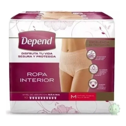 Ropa Interior Desechable Incont Max Depend Mujer Med 28 Pzas