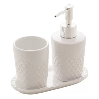 Kit Banheiro Lavabo 3 Peças Summit Branco E Preto Fosco Lyor Cor Prateado