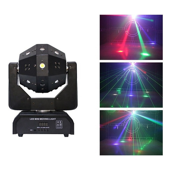 Cabeza Movil Led Laser 3 En 1 Estroboscopica Innova Leds