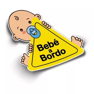 Sticker Letrero Bebé A Bordo Niño Vinil Adhesivo Auto 12cms