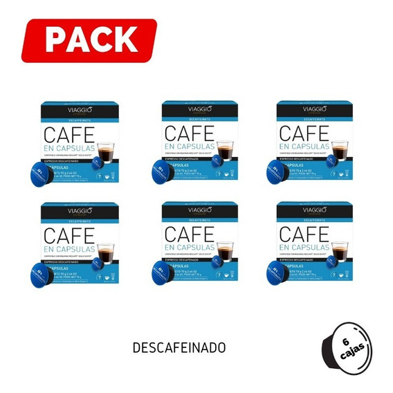 Pack 6 Cajas Café Descafeinado Para Dolce Gusto