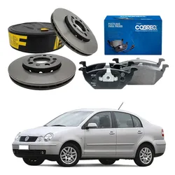 Kit Disco Pastilha Dianteiro Polo Sedan 1.6 2002 A 2006