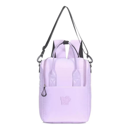 Mochila Bolso Matero Trendy Termo Mate 16465 Lila Diseño De La Tela Liso