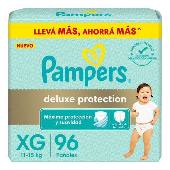 Pañales Pampers Deluxe Protection Xg 192u (combo 2 Paq 96u) Tamaño Extra grande (XG)