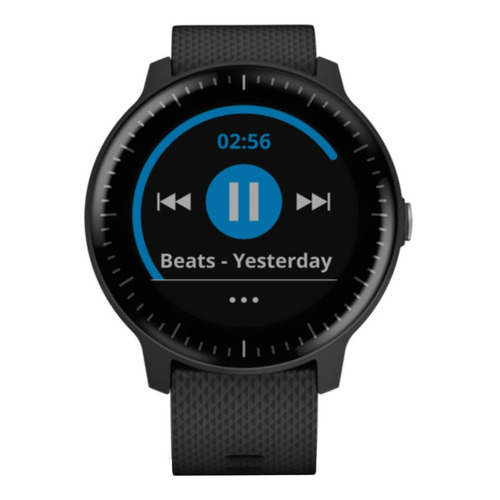 Smartwatch Garmin Vívoactive 3 Music 1.2" caja de  polímero  negra, malla  negra y gris de  silicona