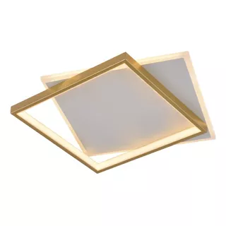 Plafon 40x40x5cm 58w 4200lm 3000k Bivolt Metal Dourado