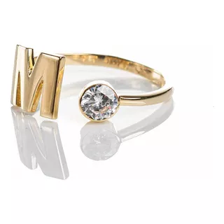 Anillo Oro Mujer 18kt Con Inicial P