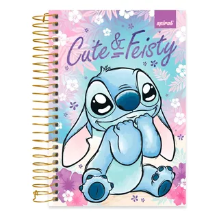 Caderno Stitch Pequeno Ohana 80f Capa Dura 14x20 Disney