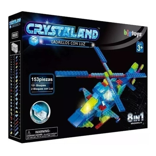 Crystaland Ladrillos Con Luz 8 En 1  X 153 Piezas Para Armar