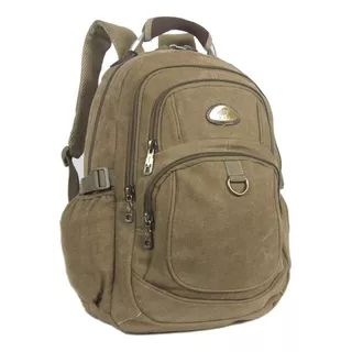 Mochila Escolar Unisex Lona Reforçada Cabo De Aço Kvn Ja9801 Cor Lona Envelhecida Desenho Do Tecido Kvn 9802