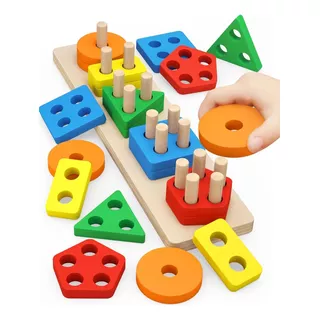 Juguete Apilable Didáctico Niños Madera Regalo Puzzle 21pcs