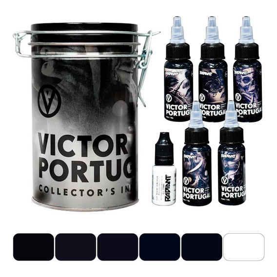 Kit Tinta Para Tatuar Sombreado Radiant Victor Portugal 1oz