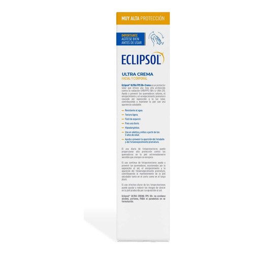 Protector Solar Eclipsol Fps 50 Ultra Crema De 125g + 60g