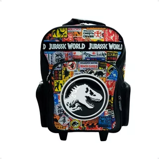 Mochila Jurassic World Advertencia Carrito Infantil 40x30 Cm