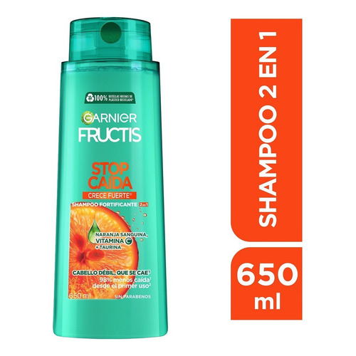 Garnier Fructis Shampoo 2en1 Stop Caída Crece Fuerte 650 Ml