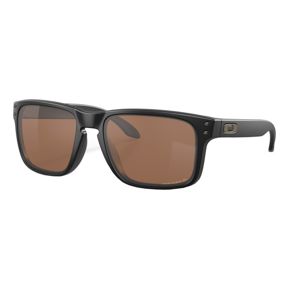 Anteojos de sol polarizados Oakley Holbrook Standard con marco de o matter color matte black, lente tungsten de plutonite prizm, varilla matte black de o matter - OO9102