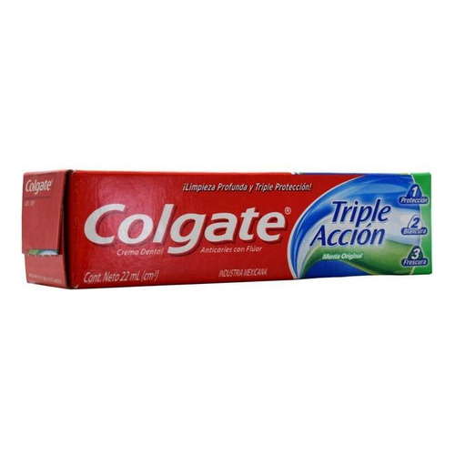 Colgate Crema Dental Triple Acción Caja Con Tubo Con 22 Ml