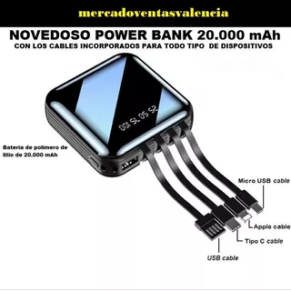 Power Bank 20000mah Cargador Portatil Version 2021 Con Cable