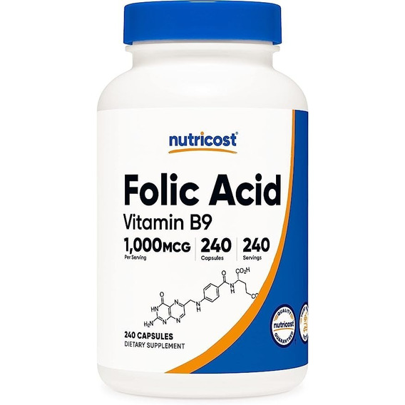 Original Nutricost Acido Folico Vitamin B9, 1000mcg, 240 Cap