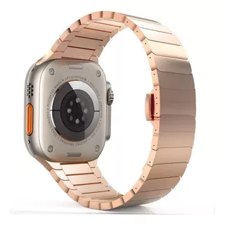 Pulseira Em Aço Inox Elos Para Apple Watch 6 7 8 41 A 49mm Cor Rosê Gold Largura 41 Mm