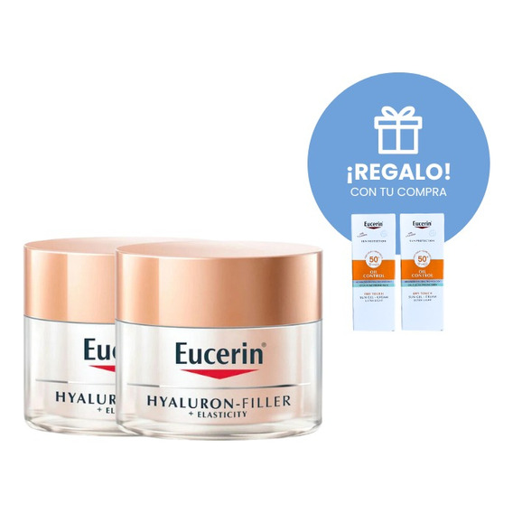 Combo X2 Eucerin Crema Fps15 Hyaluron Filler+ Elasticy 50 Ml