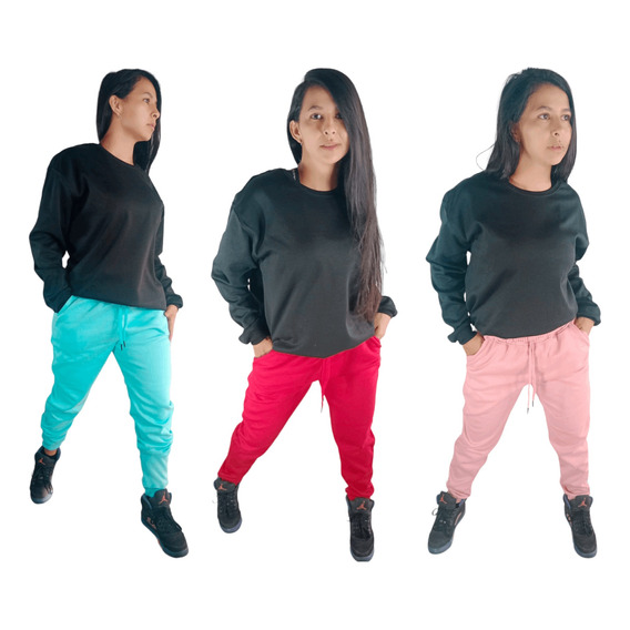 Pack X3 Joggers De Mujer En Algodon Perchado Monaco Premium