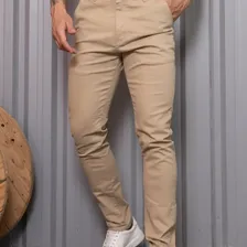 Calça Sarja Masculina Tradicional Lycra Bolso Embutido